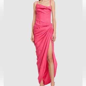 Jacquemus Pink Draped Dress